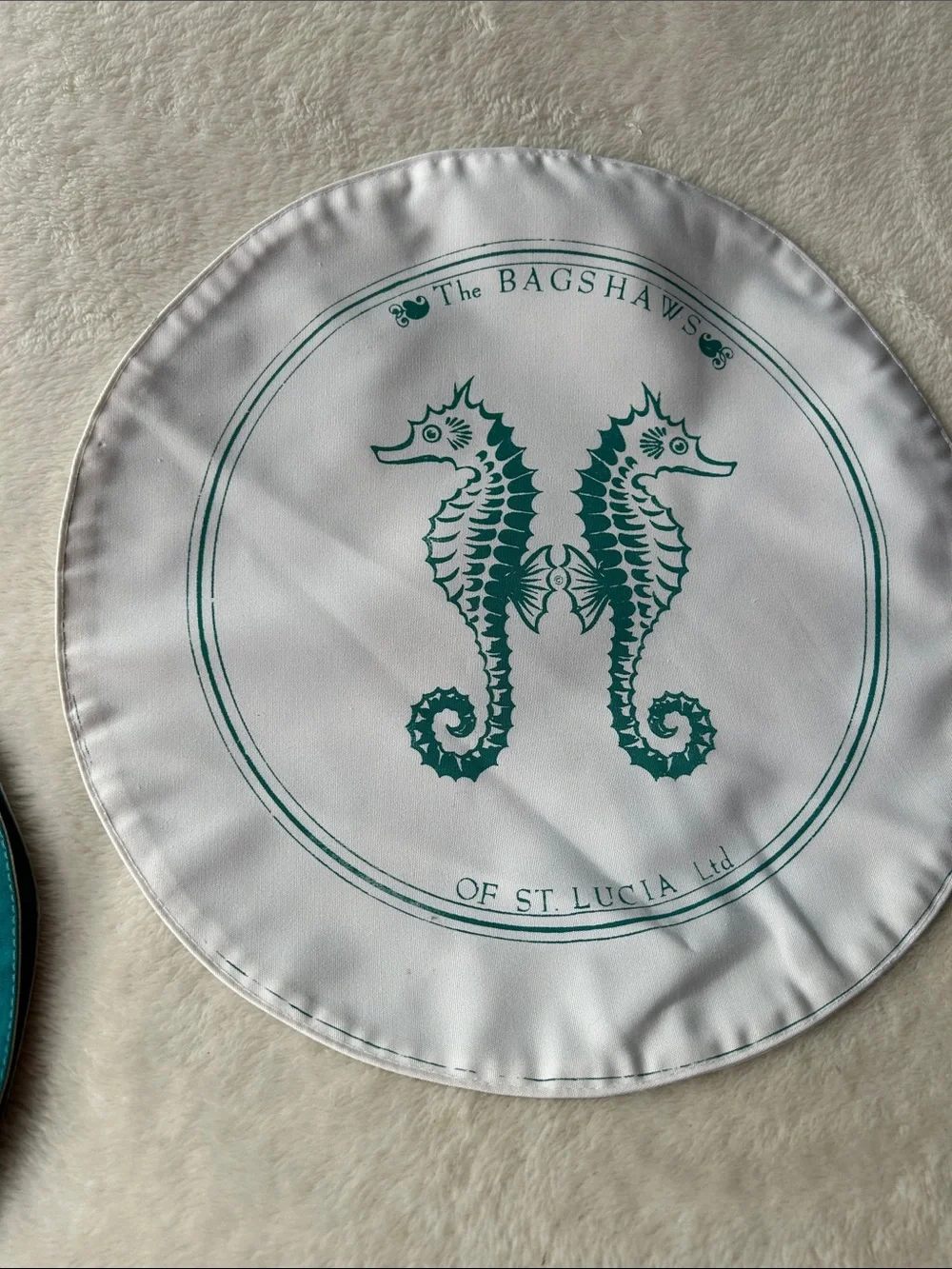 Bagshaw of St. Lucia high quality linen placemat vintage